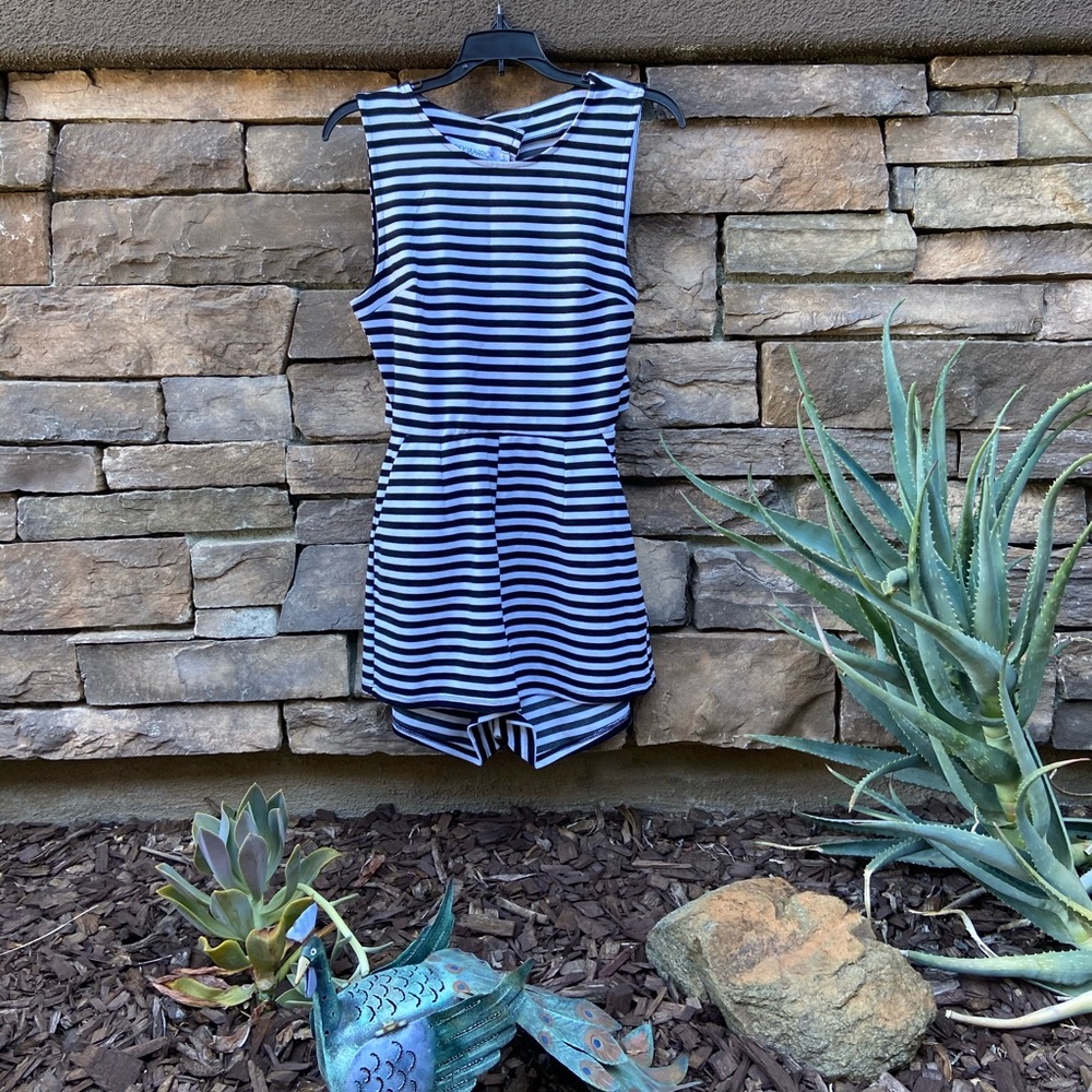 PAC SUN Backless Striped Romper 🦓